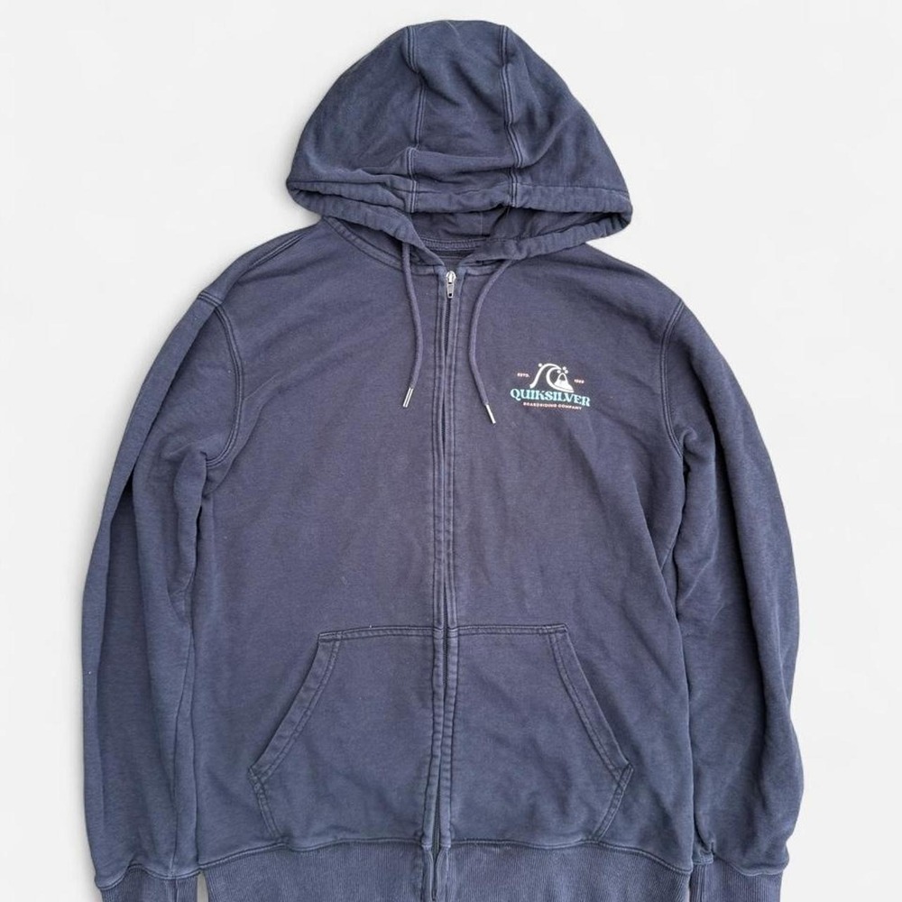 Quiksilver zip hoodie medium faded navy